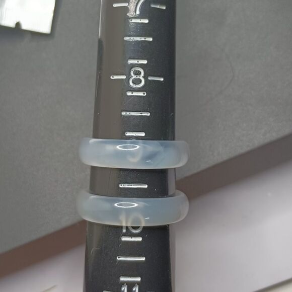 WHITE opal milky glass ring band - Picture 2 of 2